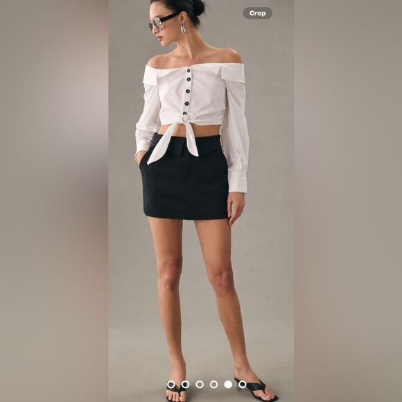 Maeve Cropped Tie-Front Blouse by Anthropologie - Picture 6 of 16